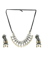 Mominos Fashion Johar Kamal Oxidised Silver-Plated Brass Finish Peacock Choker For Women (Silver/Golden) - Distacart