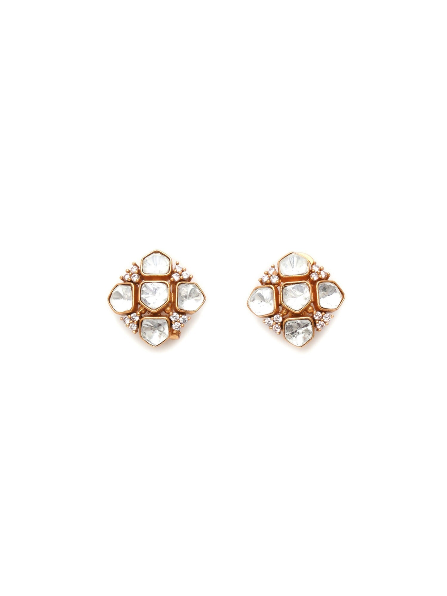 Kundan Studs (Gold) - Ruby Raang - Distacart