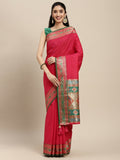 Shree Shyam Fashion Silk Blend Maroon Saree - Distacart