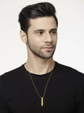 NVR Men Gold-Polished Geomatric Pendent With Chain