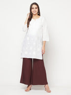 Aniyah Rayon Flared Slip-On Coffee Color Palazzo