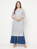 Aniyah Rayon Flared Slip-On Blue Palazzo