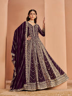 Anaita Purple Georgette Embroidered Salwar Suit - Distacart