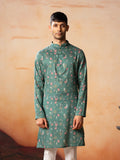 Green Floral Printed Kurta by Hilo Design