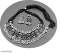 Tehzeeb Creations Women's German Silver Oxidised Necklace And Earrings