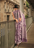 Monjolika Fashion Violet Color Lakhnavi Organza Weaving Work Saree With Blouse - Distacart
