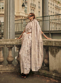 Monjolika Fashion White Color Lakhnavi Organza Weaving Work Saree With Blouse - Distacart