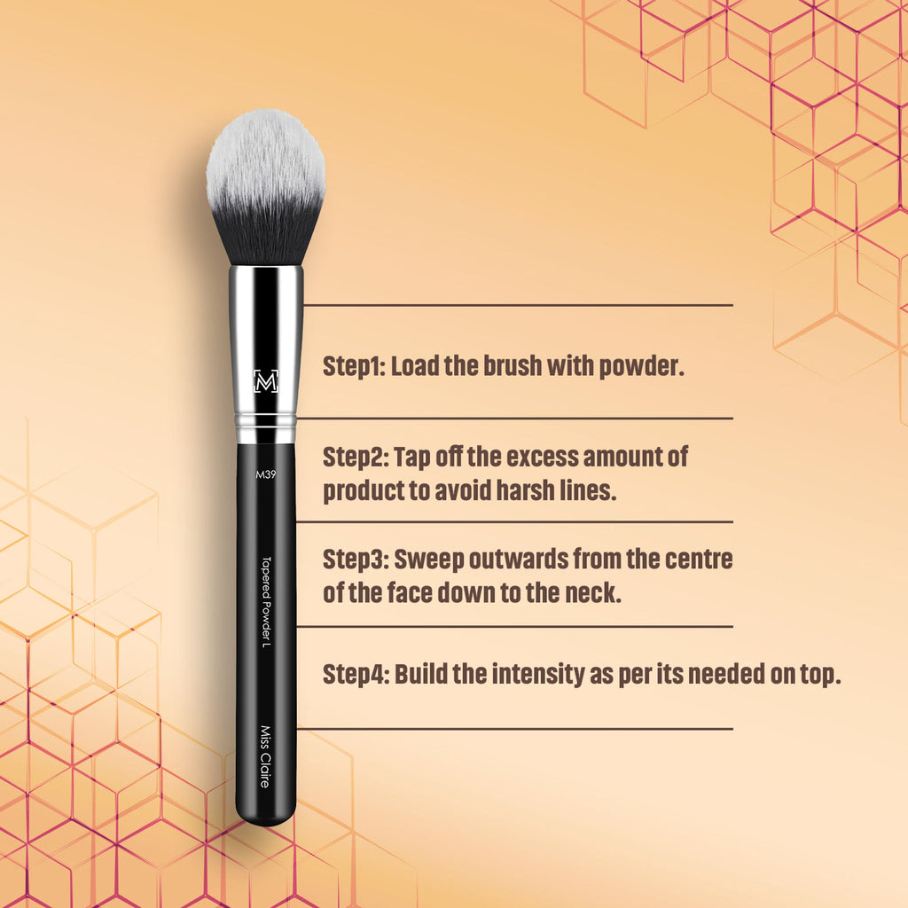 Miss Claire M39 - Tapered Powder (L) Brush - Chrome