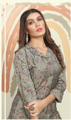 Monjolika Fashion Grey Color Printed Rayon Designer Co Ord Set - Distacart