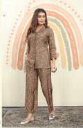 Monjolika Fashion Dark Beige Color Printed Rayon Designer Co Ord Set - Distacart