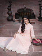 Juniper Women Peach Cotton Solid Flared Dress - Distacart