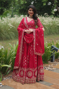 Vedant Vastram Heavy Sequins & Thread Embroidered Work Rangoli Silk Lehenga Choli With Blouse & Dupatta - Pink