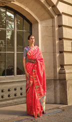 Monjolika Fashion Scarlet Red Color Silk Women'S Traditional Saree - Distacart