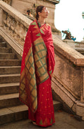 Monjolika Fashion Red Color Silk Women'S Traditional Saree - Distacart