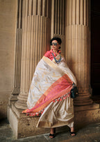 Monjolika Fashion Off White Soft Silk Ceremonial Designer Saree - Distacart