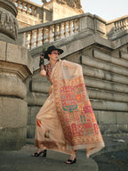 Monjolika Fashion Beige Color Woven Festival Wear Saree