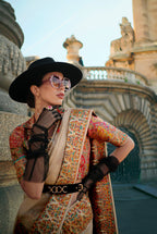Monjolika Fashion Beige Color Woven Festival Wear Saree