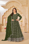 Monjolika Fashion Embroidered Party Wear Olive Green Salwar Suit - Distacart