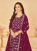 Monjolika Fashion Embroidered Party Wear Magenta Salwar Suit - Distacart