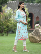 Juniper Women Green Crepe Casual Wear Digital Printed Straight Kurta - Distacart