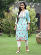 Juniper Women Green Crepe Casual Wear Digital Printed Straight Kurta - Distacart