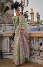 Monjolika Fashion Light Green Emblished Organza Contemporary Saree - Distacart