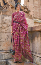 Monjolika Fashion Magenta Emblished Organza Contemporary Saree - Distacart