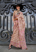 Monjolika Fashion Beige Emblished Organza Contemporary Saree - Distacart