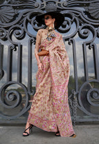 Monjolika Fashion Beige Emblished Organza Contemporary Saree - Distacart