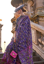 Monjolika Fashion Purple Emblished Organza Contemporary Saree - Distacart