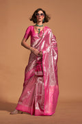 Monjolika Fashion Pink Kanjipuram Silk Woven Designer Saree - Distacart