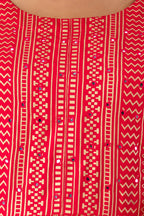 Juniper Fuchsia Rayon Festive Wear Foil Printed A-Line Long Dress - Distacart