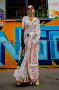 Monjolika Fashion Handloom Weaving Ethnic Saree In Grey