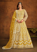 Monjolika Fashion Yellow Net Ceremonial Floor Length Salwar Kameez - Distacart