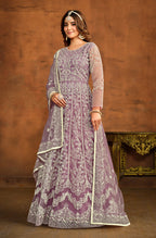 Monjolika Fashion Purple Net Ceremonial Floor Length Salwar Kameez - Distacart