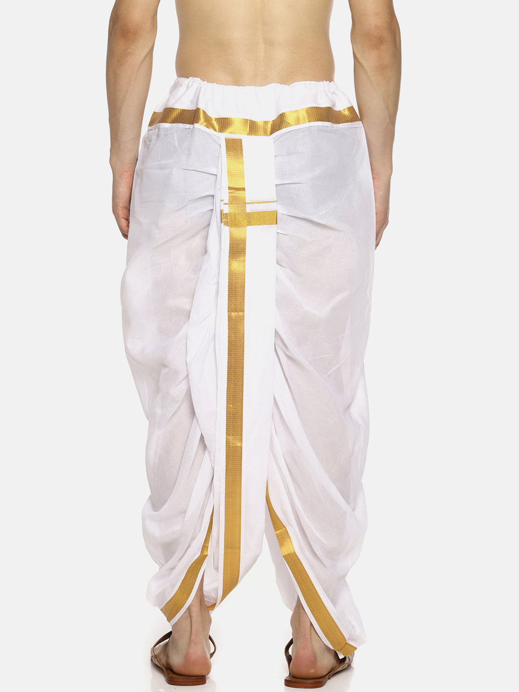 Sethukrishna Men White Solid Readymade Dhoti - Distacart