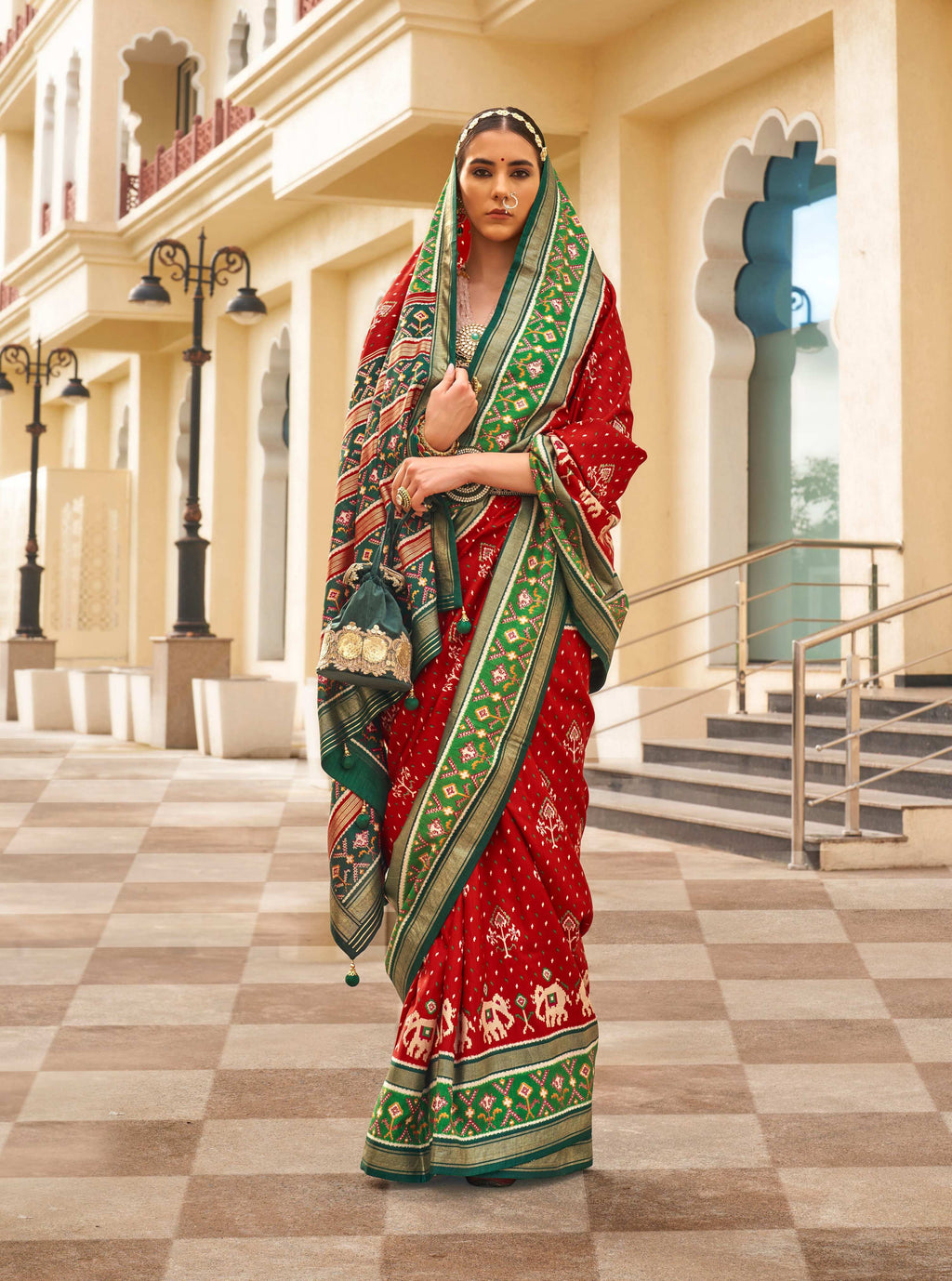 Monjolika Fashion Maroon Colour Sigma Silk Patola Printed Saree With Blouse - Distacart