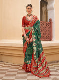Monjolika Fashion Dark Green Colour Sigma Silk Patola Printed Saree With Blouse - Distacart