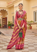 Monjolika Fashion Mustard Colour Sigma Silk Patola Printed Saree With Blouse - Distacart