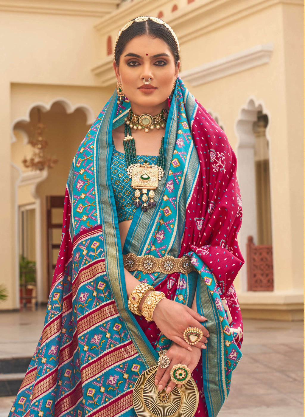 Monjolika Fashion Dark Magenta Colour Sigma Silk Patola Printed Saree With Blouse - Distacart