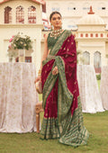 Monjolika Fashion Wine & Mehendi Colour Sigma Silk Patola Printed Saree With Blouse - Distacart