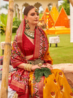 Monjolika Fashion Amber Colour Sigma Silk Patola Printed Saree With Blouse - Distacart