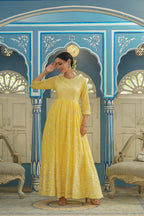 Juniper Women's Yellow Cotton Cambric Festive Wear Solid Gotta Work Dress - Distacart