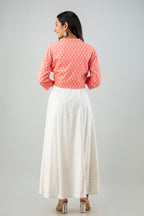 Juniper Women's White Pink Rayon Printed Flared Dress - Distacart