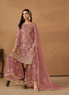 Monjolika Fashion Light Pink Net Embroidered Trendy Salwar Suit - Distacart
