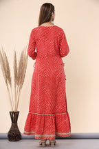 Juniper Women's Maroon Printed Embroidered Mirror Work Sequin Cotton Flared Dress - Distacart