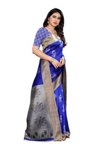 Vamika blue Printed Art Silk Saree