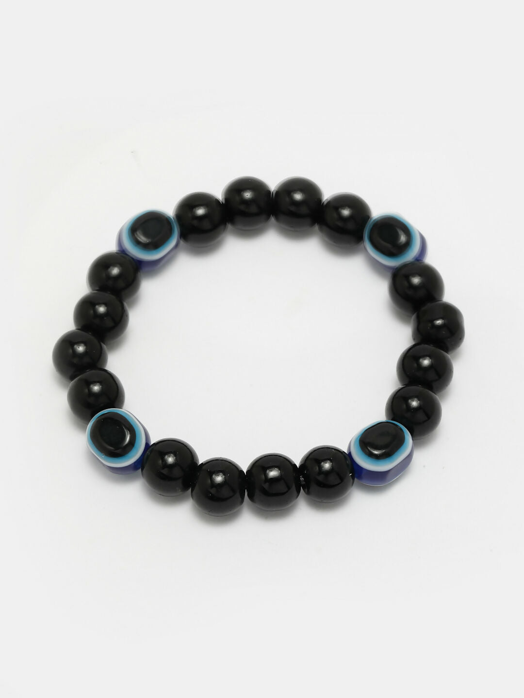 NVR Women & Men Black Evil Eye Elasticated Rakhi With Roli Chawal - Distacart