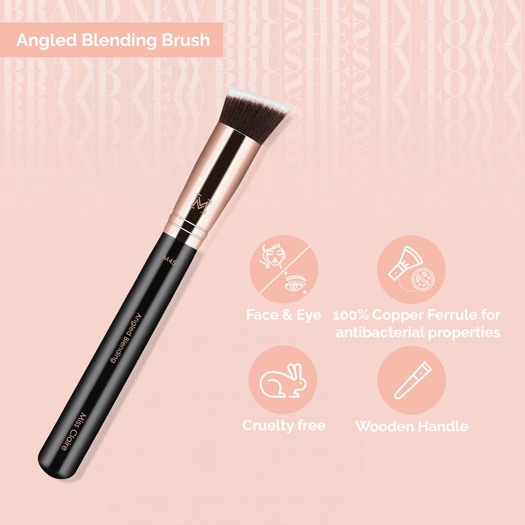 Miss Claire M45 - Angled Blending Brush - Rose Gold