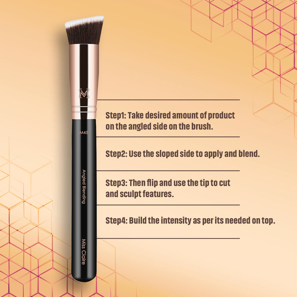 Miss Claire M45 - Angled Blending Brush - Rose Gold